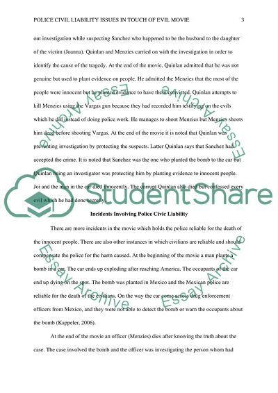 Police Civil Liability Issues in Touch of Evil