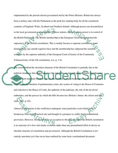 Should Britain Adopt a Written Constitution