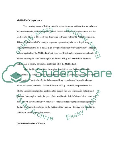 The Rise of British Imperialism in the Middle East