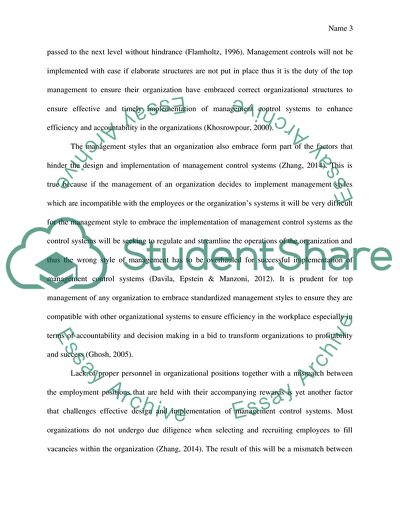 Effective Management Control Systems in Organisations