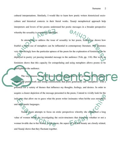 The Feminist Poetic of Xia Yu