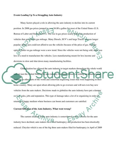 Situation in Auto Industry