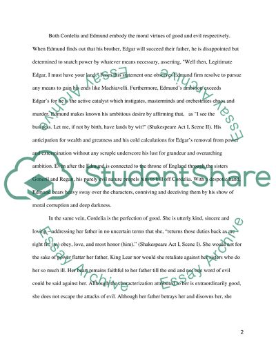 King Lear: Common ties between Cordelia and Edmund