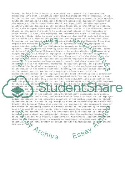 The Membership of the European Union and Employment in the UK