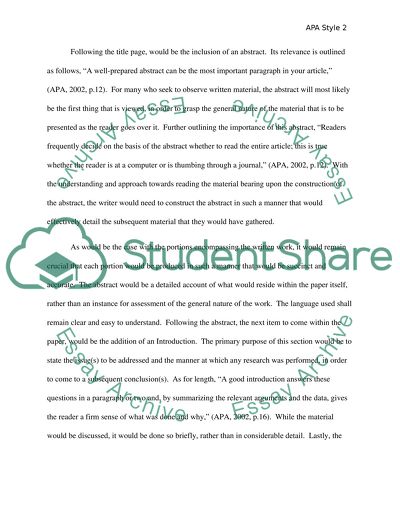 Parts of an APA Paper