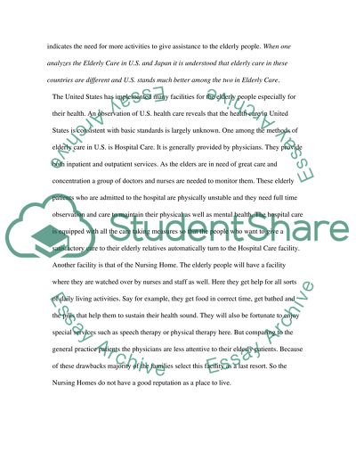 Difference in Elderly Care between US and Japan