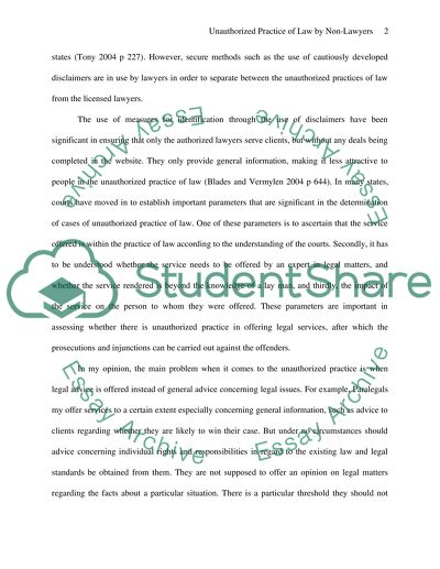 Unauthorized Practice of Law by Non-Lawyers