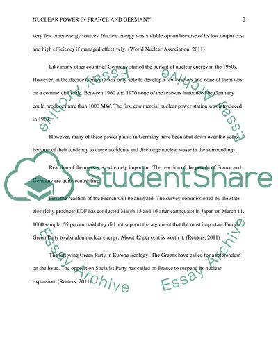 Differences nuclear power between france and germany