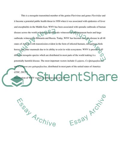 Larvacide: Controlling Mosquito Spread Of West Nile Virus In The United States