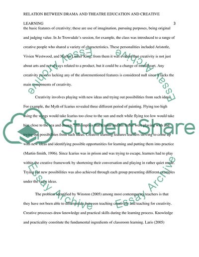Relationship Between Drama and Theatre Education and Creative Learning