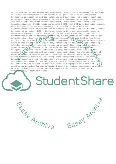 Supply Chain Management Challenges in the Armys Supply System