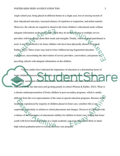 Foster Kids Need an Education Too