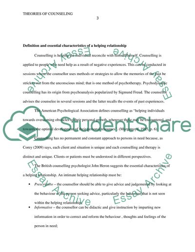 Theories and concepts of counselling