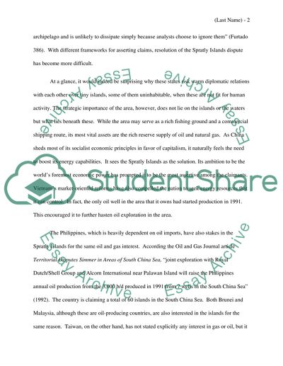 The International Dispute in the Spratly Islands