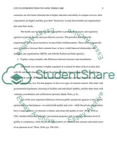 Long Term Care Administration Analysis