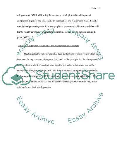 Refrigeration System for Inter Modal Containers