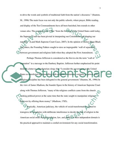 A Wall of Separation between Law and Religion