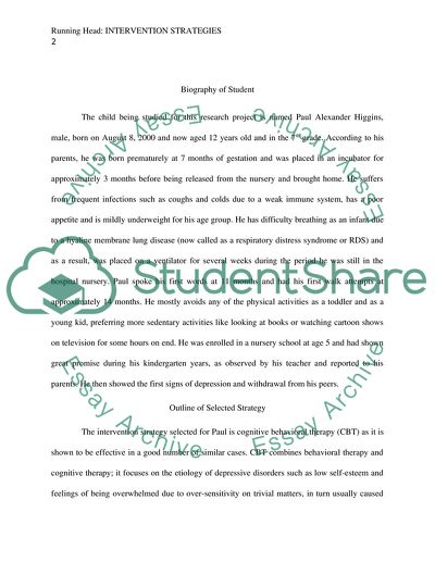 The Intervention Strategy for Student with Emotional Disorders