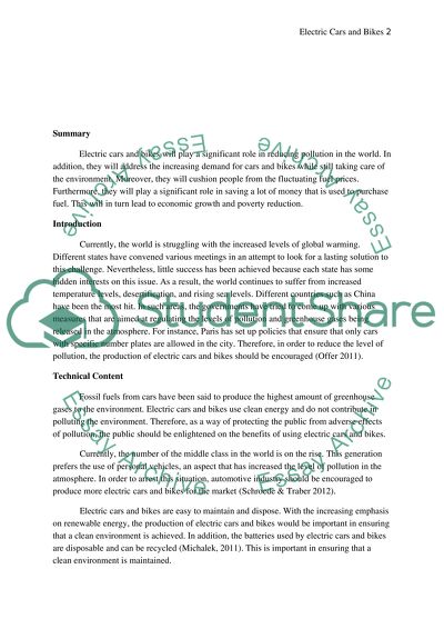 Electric cars and bikes
