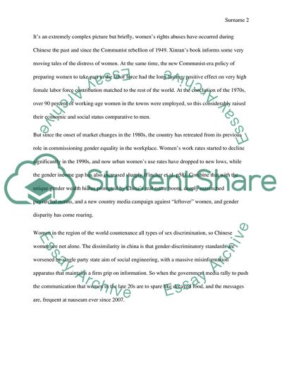 Gender Inequalities in China