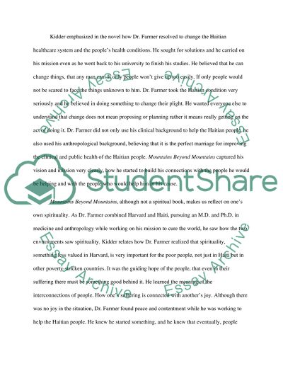 Mountains Beyond Mountains by Tracy Kidder