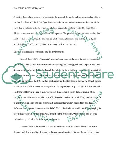 Earthquake dangers and community preparedness