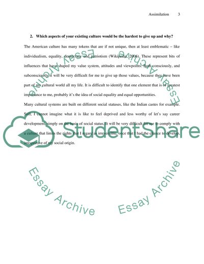 Positive and Negative Aspects of Assimilating into the New Culture