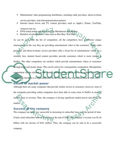 Provide an economic analysis of Netflix