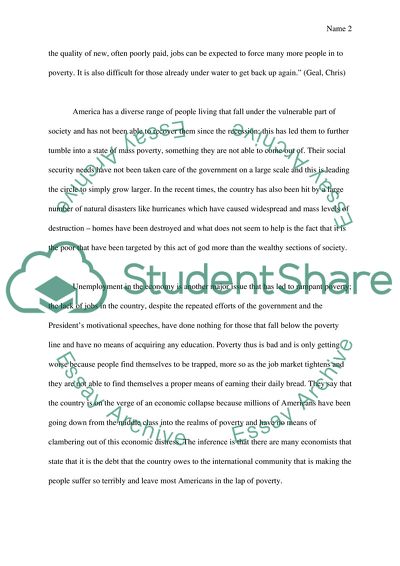 The Rampant Levels of Poverty in America and How the Same is Increasing With Time