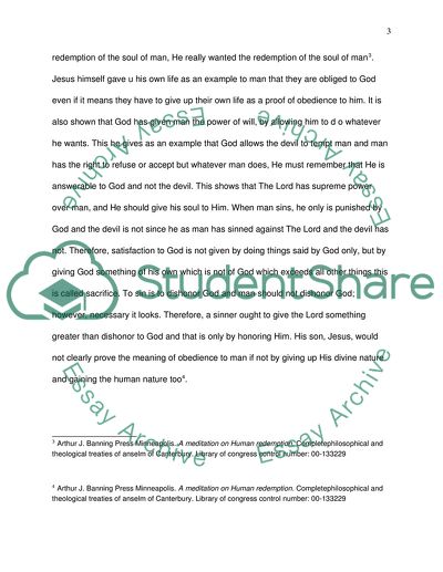 Anslem, Meditation on Human Redemption