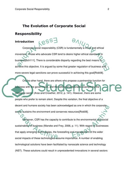 The Evolution of Corporate Social Responsibility