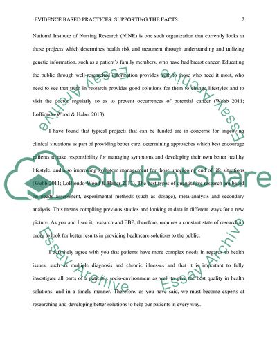 Supporting Evidence Based Practices through Research