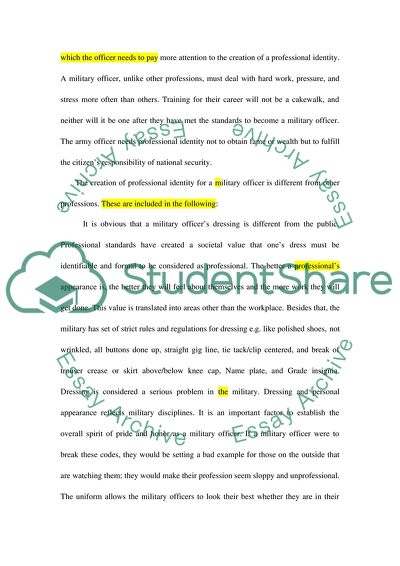 Professional Identity for Military Officer