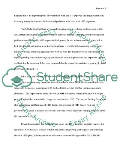 The Health and Social Care Bill 2011