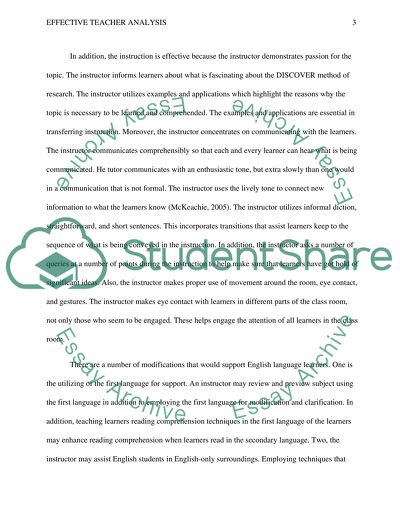Effective Teacher Analysis