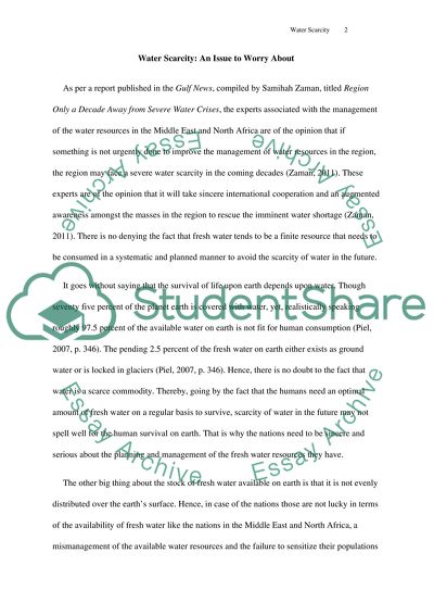 Water scarcity:an issue to worry about