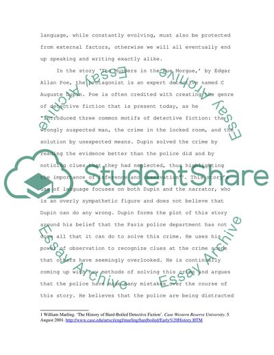 View that the Protagonist of Poes Stories is Language Itself, and the Tale Structure of its Hero