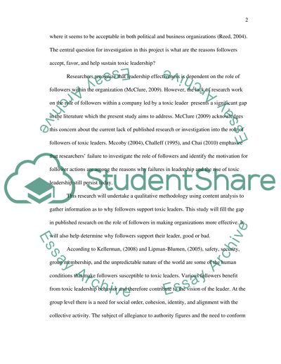 Why followers suport toxic leaders qualitative case study perspective