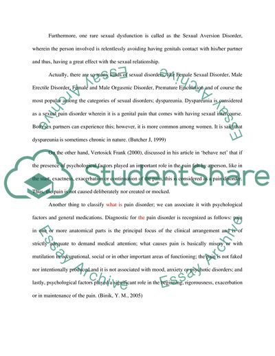 Dyspareunia: A Special Type of Chronic Pelvic Pain