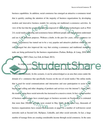 Success in Social Commerce