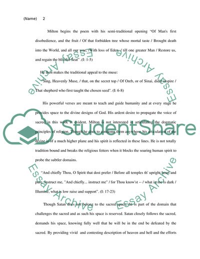 The Concept of Spaces in Paradise Lost