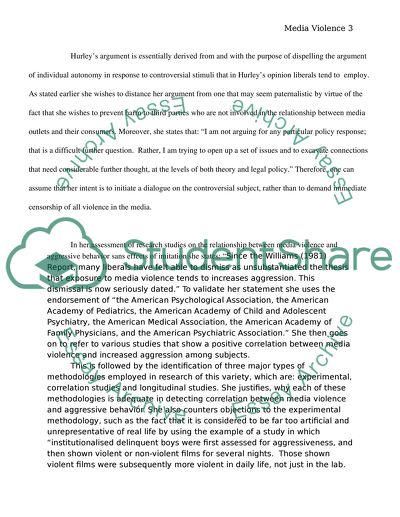 Media Violence and Imitation Essay Example | Topics and Well Written ...