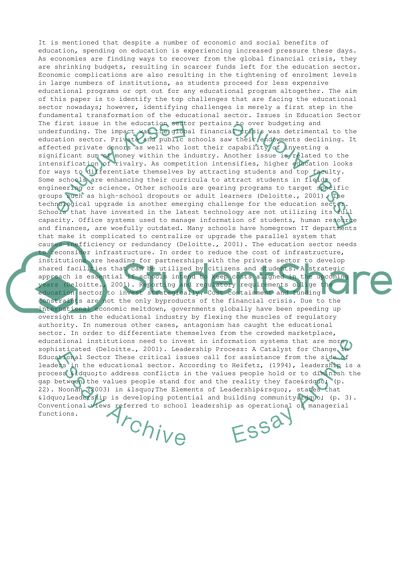 A Catalyst for Change in the Educational Sector