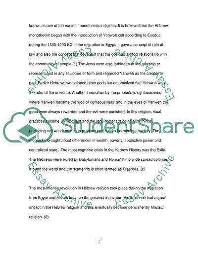 The Early Hebrew Religion