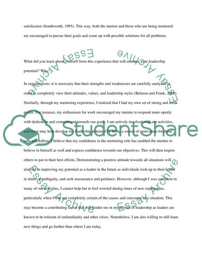 Coach/Mentor a Member of the Class-Leadership Course