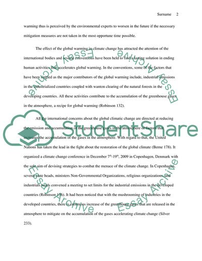 Recent International Contribution on Climate change