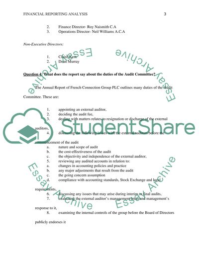 Financial Reporting Analysis: French Connection Group Plc
