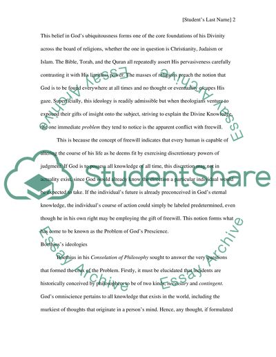 The Problem of Gods Prescience