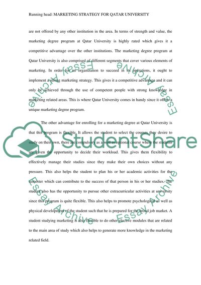 Marketing Strategy to Attract Students at Qatar University