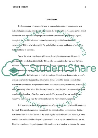 Testing the Stroop Effect